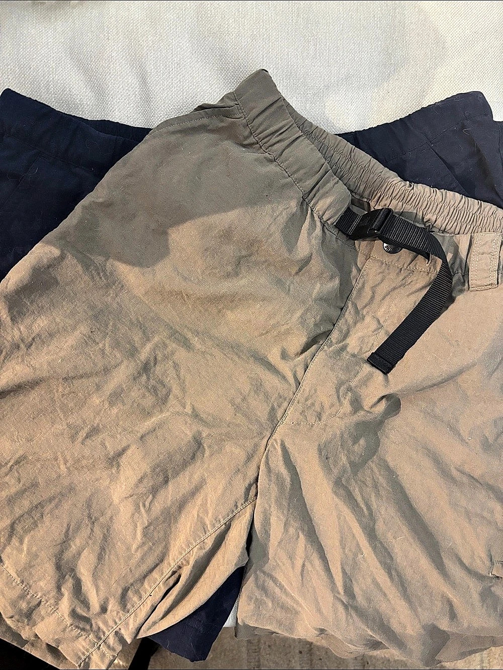 Japanese The North Face Class V Belted Shorts x 2 in Brown & Blue